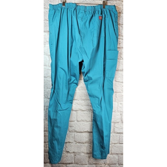 Dickies Scrub Pants Women 2XL EDS Turquoise Teal Cargo Pockets Drawstring 86206 - Picture 7 of 13